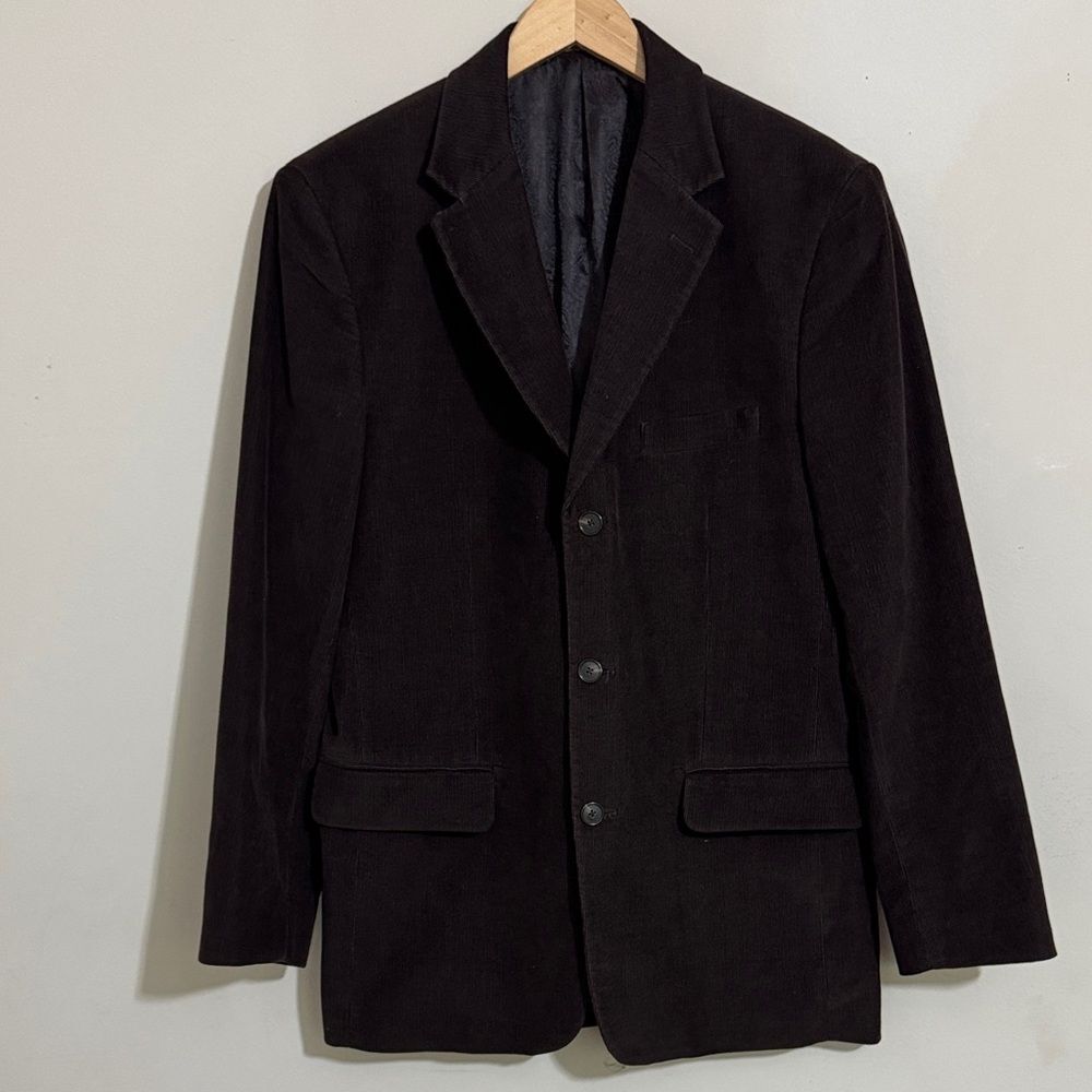 Tasso Elba Classic Brown Corduroy Men's Blazer size M Academia Fall Career